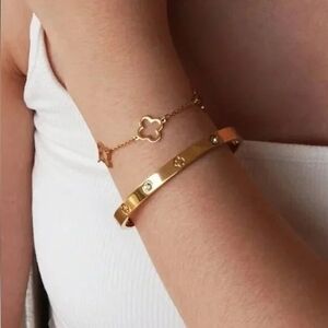 14k Gold Filled Clover Bracelet Stack